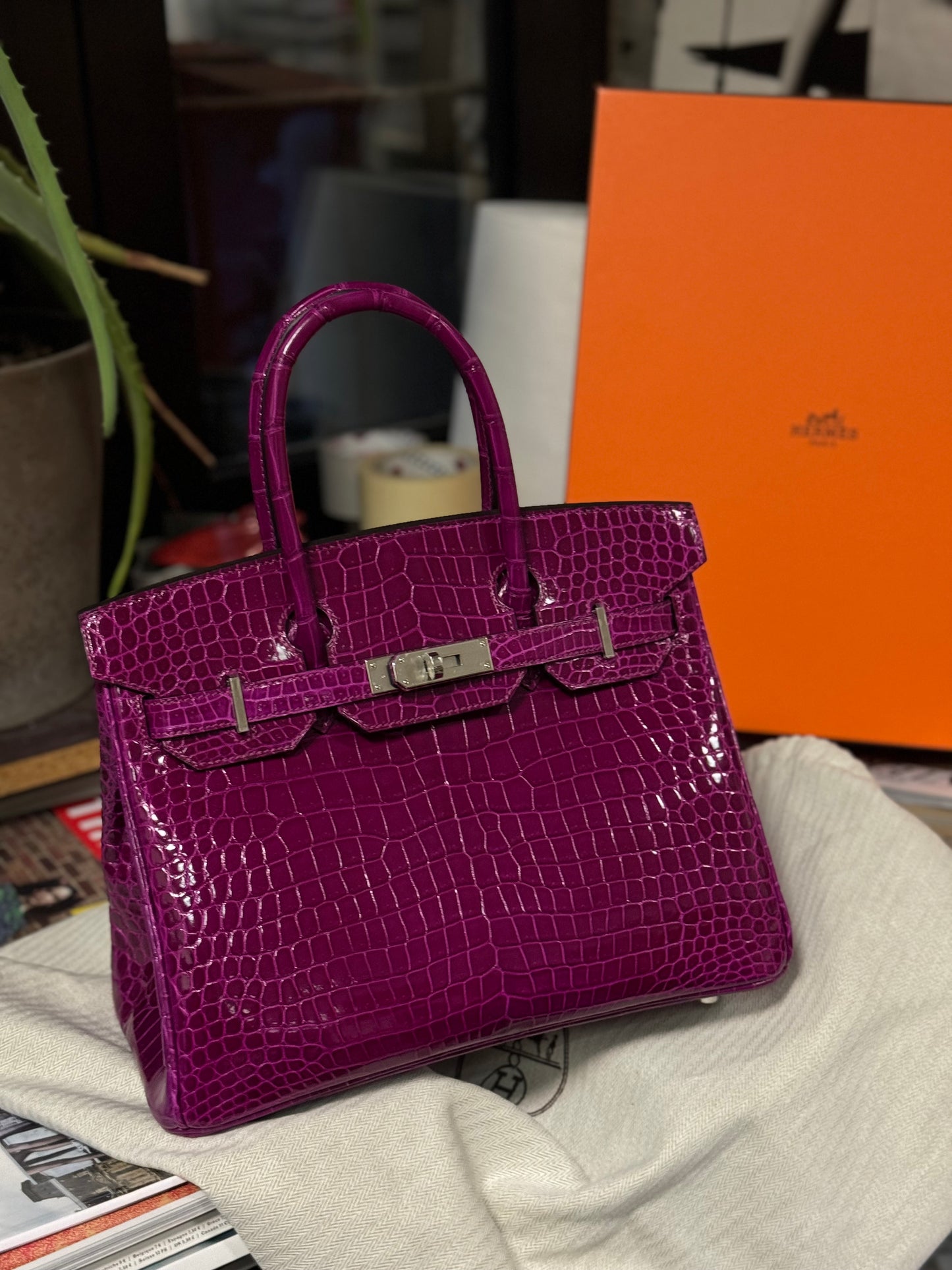 Hermès Birkin 35 Porosus Crocodile Rose Pourpre 2022