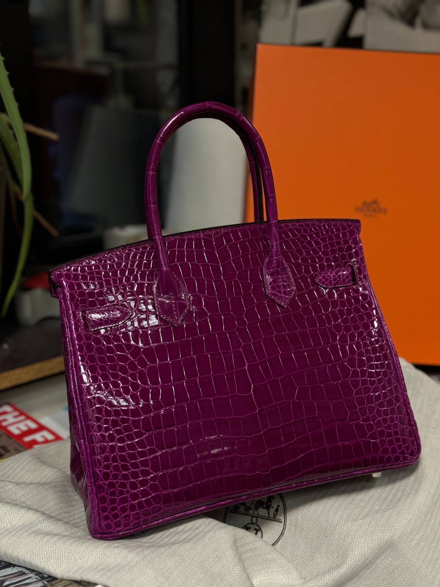 Hermès Birkin 35 Porosus Crocodile Rose Pourpre 2022