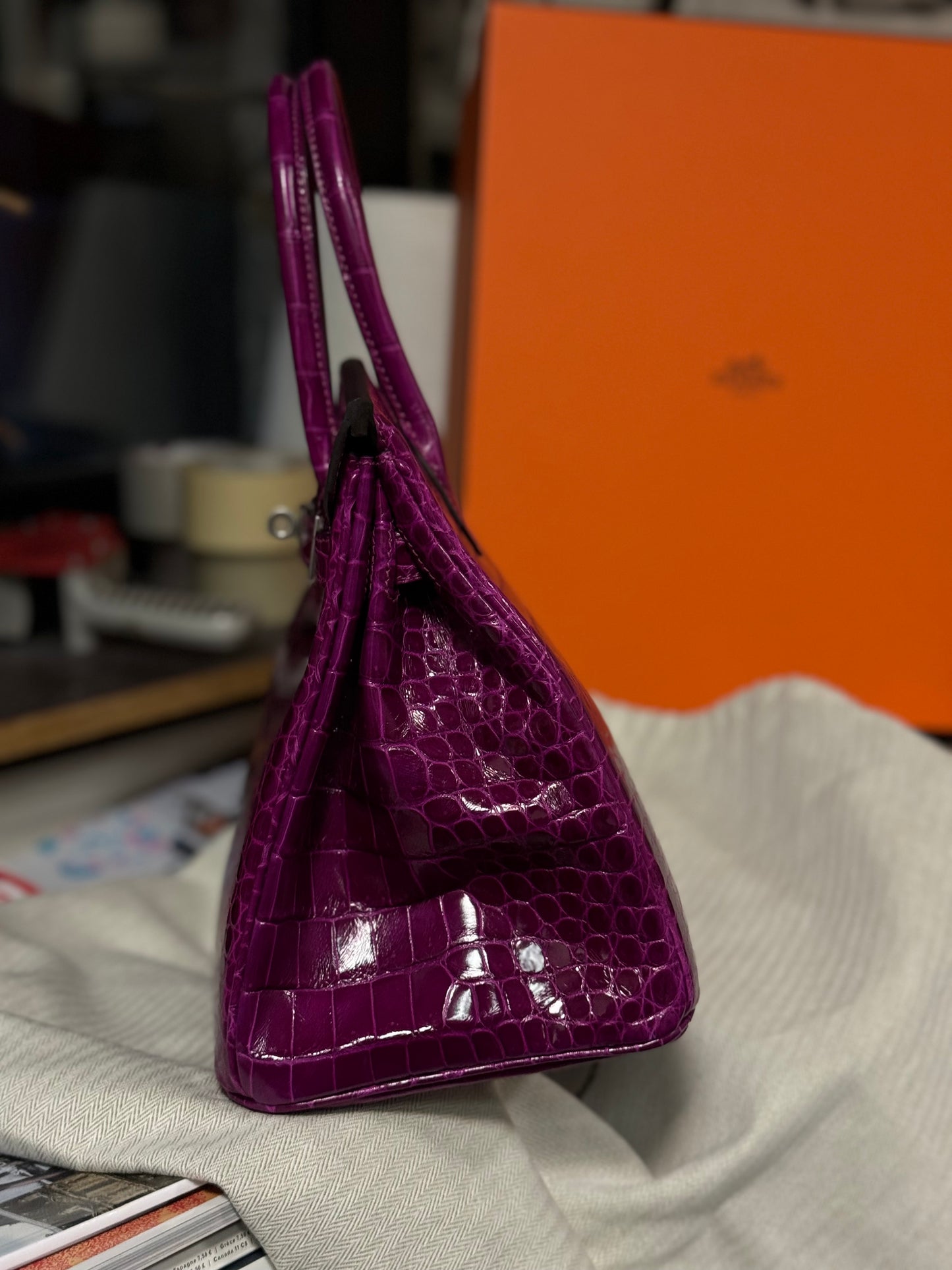 Hermès Birkin 35 Porosus Crocodile Rose Pourpre 2022